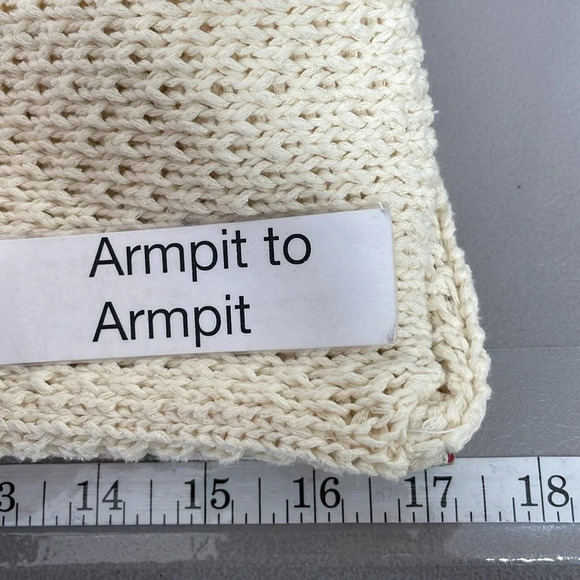 Anthropologie HWR Monogram Jacket Women's XS Extra Small Cream Floral Denim Knit - Picture 13 of 15